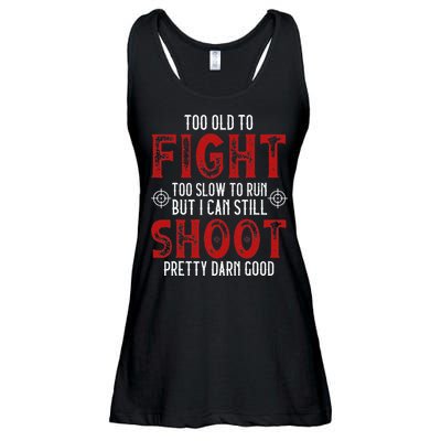 Vintage Too Old To Fight Too Slow To Run Veteran Ladies Essential Flowy Tank