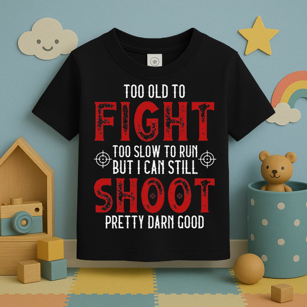 Vintage Too Old To Fight Too Slow To Run Veteran Toddler T-Shirt