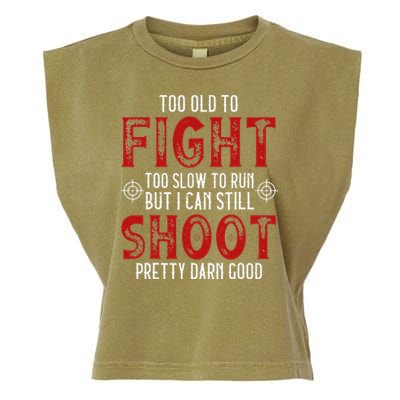 Vintage Too Old To Fight Too Slow To Run Veteran Garment-Dyed Women's Muscle Tee