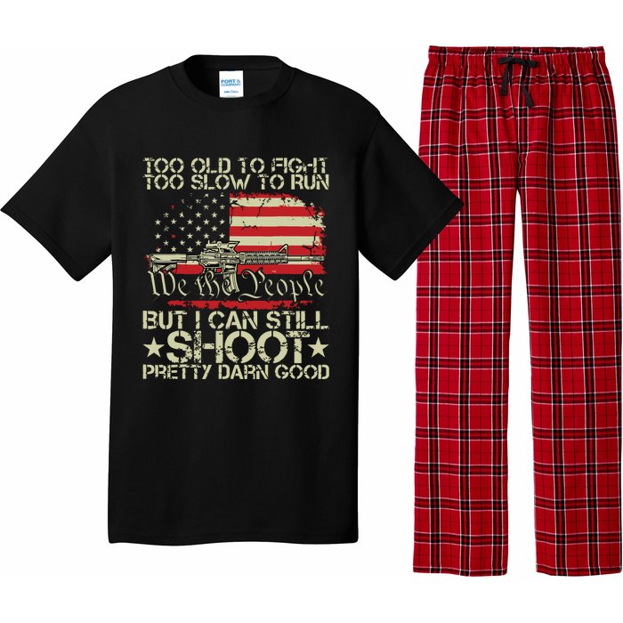 Vintage Too Old To Fight Too Slow To Run Veteran Pajama Set