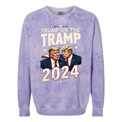 Vote Trump Or The Tramp 2024 Funny Election Vance Colorblast Crewneck Sweatshirt