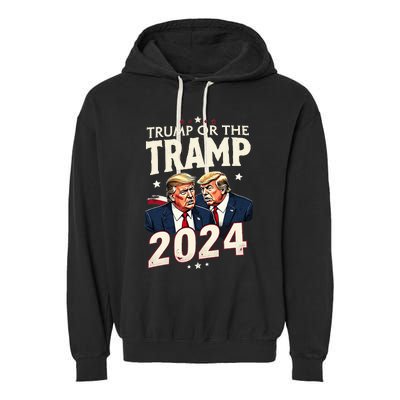 Vote Trump Or The Tramp 2024 Funny Election Vance Garment-Dyed Fleece Hoodie