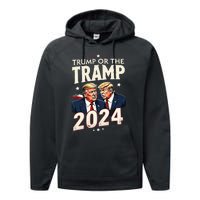 Vote Trump Or The Tramp 2024 Funny Election Vance Performance Fleece Hoodie