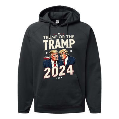 Vote Trump Or The Tramp 2024 Funny Election Vance Performance Fleece Hoodie