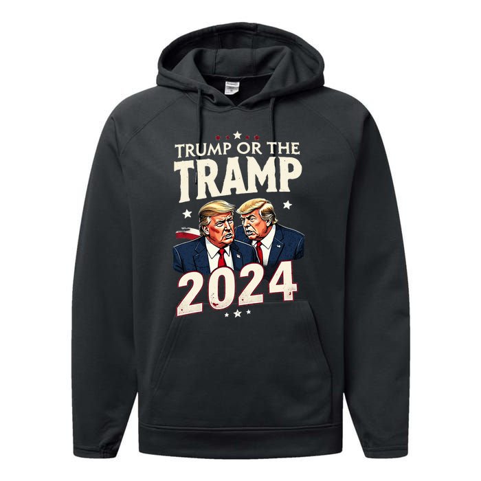 Vote Trump Or The Tramp 2024 Funny Election Vance Performance Fleece Hoodie