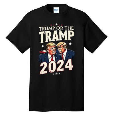 Vote Trump Or The Tramp 2024 Funny Election Vance Tall T-Shirt