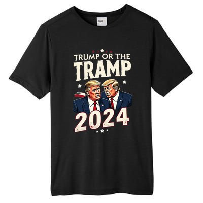 Vote Trump Or The Tramp 2024 Funny Election Vance Tall Fusion ChromaSoft Performance T-Shirt