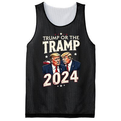 Vote Trump Or The Tramp 2024 Funny Election Vance Mesh Reversible Basketball Jersey Tank