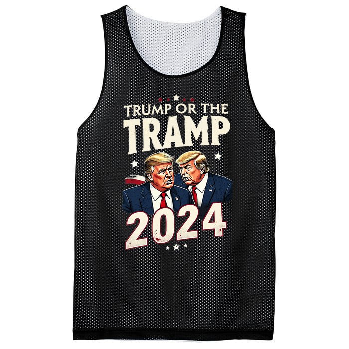 Vote Trump Or The Tramp 2024 Funny Election Vance Mesh Reversible Basketball Jersey Tank