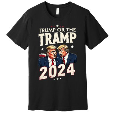 Vote Trump Or The Tramp 2024 Funny Election Vance Premium T-Shirt