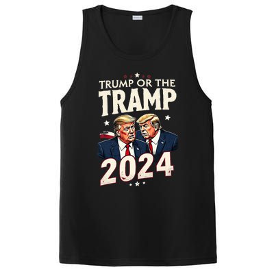 Vote Trump Or The Tramp 2024 Funny Election Vance PosiCharge Competitor Tank