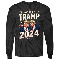 Vote Trump Or The Tramp 2024 Funny Election Vance Tie-Dye Long Sleeve Shirt