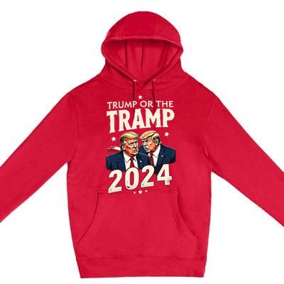 Vote Trump Or The Tramp 2024 Funny Election Vance Premium Pullover Hoodie