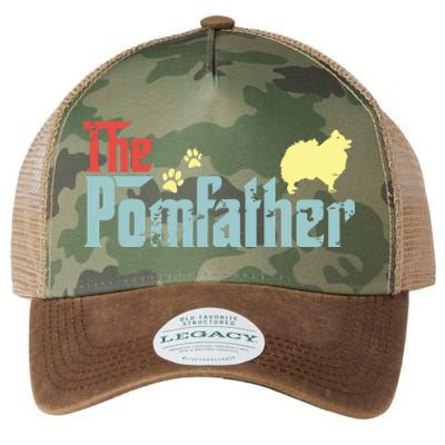 Vintage The Pomfather Happy Fathers Day Pomeranian Lover Legacy Tie Dye Trucker Hat