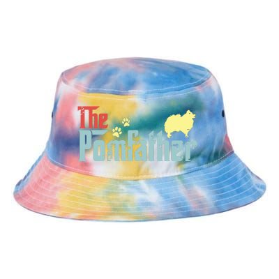 Vintage The Pomfather Happy Fathers Day Pomeranian Lover Tie Dye Newport Bucket Hat