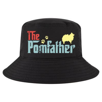 Vintage The Pomfather Happy Fathers Day Pomeranian Lover Cool Comfort Performance Bucket Hat