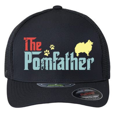 Vintage The Pomfather Happy Fathers Day Pomeranian Lover Flexfit Unipanel Trucker Cap