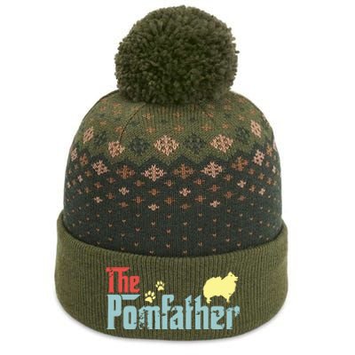 Vintage The Pomfather Happy Fathers Day Pomeranian Lover The Baniff Cuffed Pom Beanie