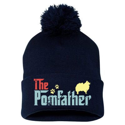 Vintage The Pomfather Happy Fathers Day Pomeranian Lover Pom Pom 12in Knit Beanie