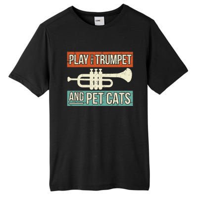 Vintage Trumpet Player Design Cat Lover Trumpeter I Pet Cats Tall Fusion ChromaSoft Performance T-Shirt