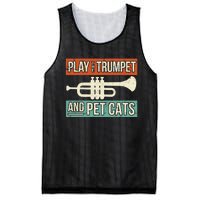 Vintage Trumpet Player Design Cat Lover Trumpeter I Pet Cats Mesh Reversible Basketball Jersey Tank