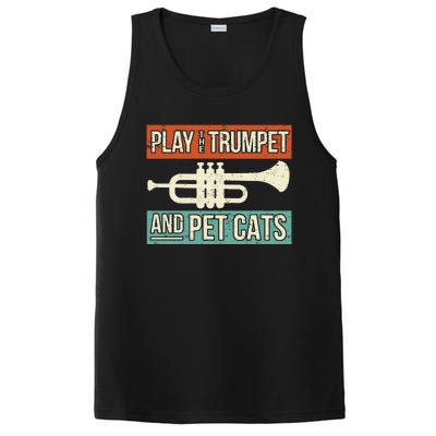 Vintage Trumpet Player Design Cat Lover Trumpeter I Pet Cats PosiCharge Competitor Tank