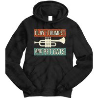 Vintage Trumpet Player Design Cat Lover Trumpeter I Pet Cats Tie Dye Hoodie