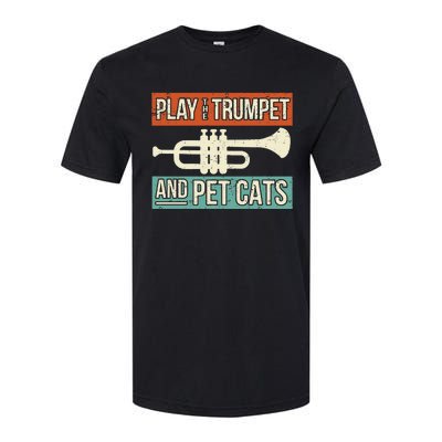 Vintage Trumpet Player Design Cat Lover Trumpeter I Pet Cats Softstyle CVC T-Shirt