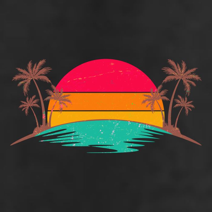 Vintage Tropical Palm Trees Sunset Sunrise Trucker Hat