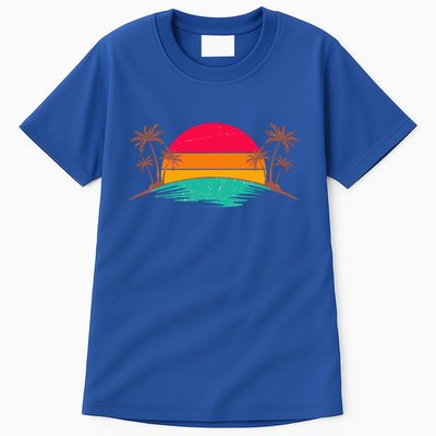 Vintage Tropical Palm Trees Sunset Sunrise Tall T-Shirt