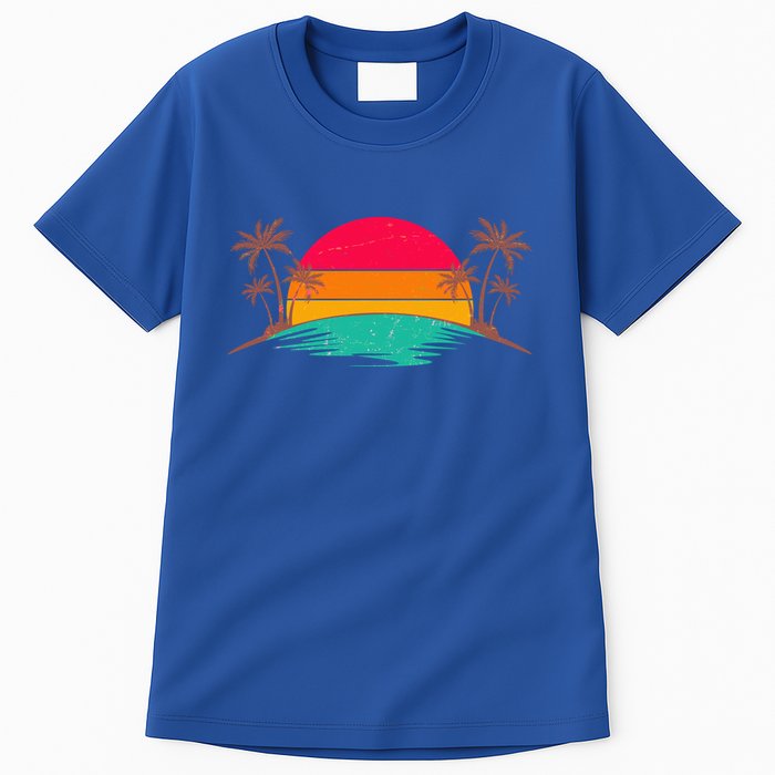 Vintage Tropical Palm Trees Sunset Sunrise Tall T-Shirt