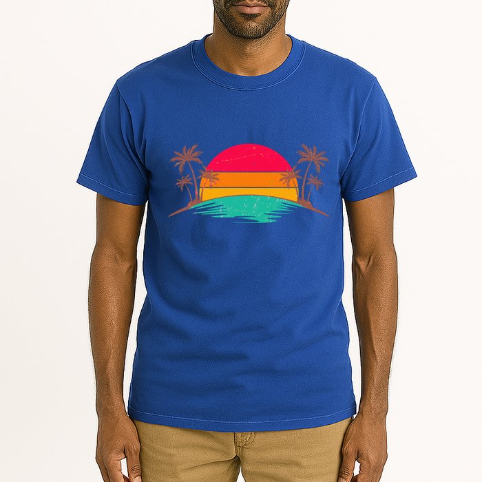 Vintage Tropical Palm Trees Sunset Sunrise Tall T-Shirt