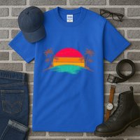 Vintage Tropical Palm Trees Sunset Sunrise Tall T-Shirt
