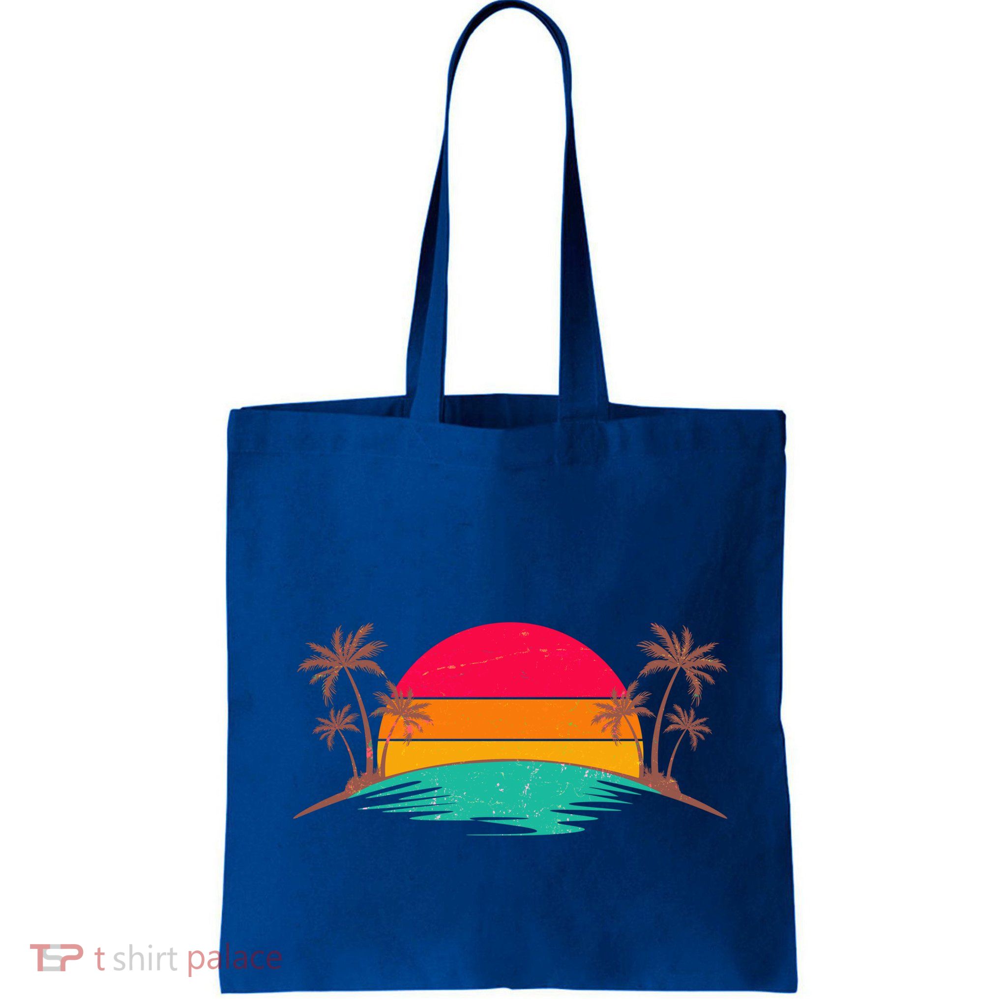 Vintage Tropical Palm Trees Sunset Sunrise Bag