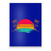 Vintage Tropical Palm Trees Sunset Sunrise Poster
