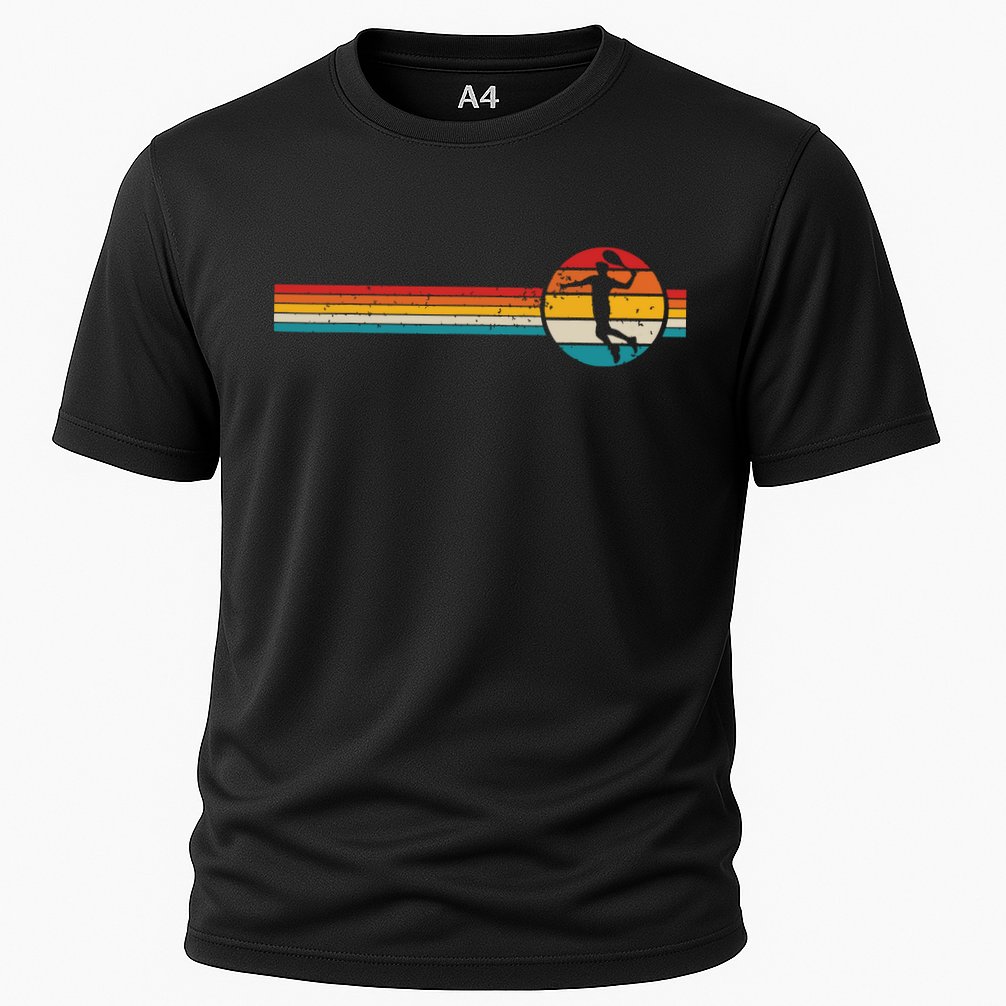 Vintage Tennis Player Sports Retro Tennis Cooling Performance Crew T-Shirt