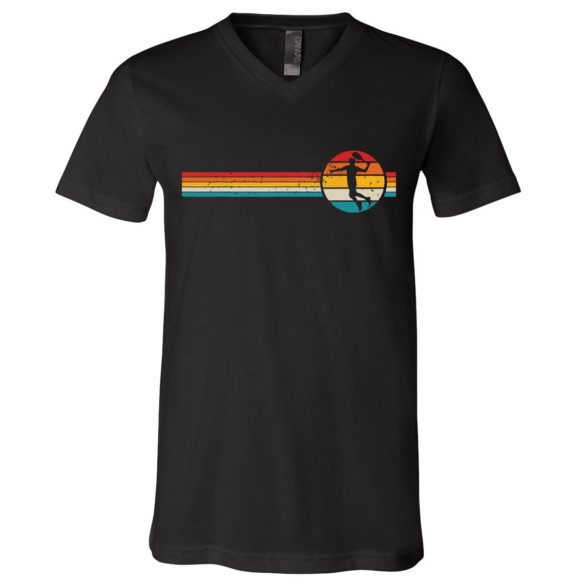 Vintage Tennis Player Sports Retro Tennis V-Neck T-Shirt