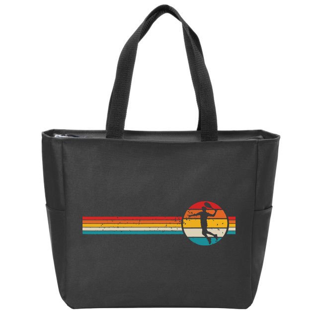 Vintage Tennis Player Sports Retro Tennis Zip Tote Bag