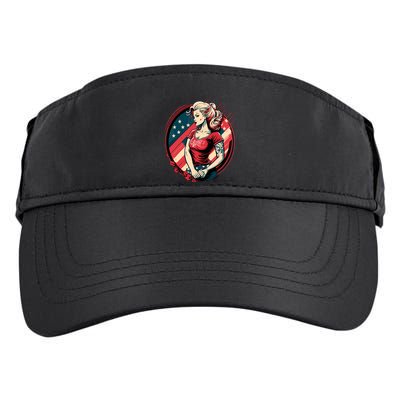 Vintage Tattoo Pinup Flag Rebellious Playful American Adult Drive Performance Visor