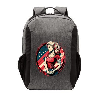 Vintage Tattoo Pinup Flag Rebellious Playful American Vector Backpack