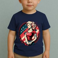 Vintage Tattoo Pinup Flag Rebellious Playful American Toddler T-Shirt