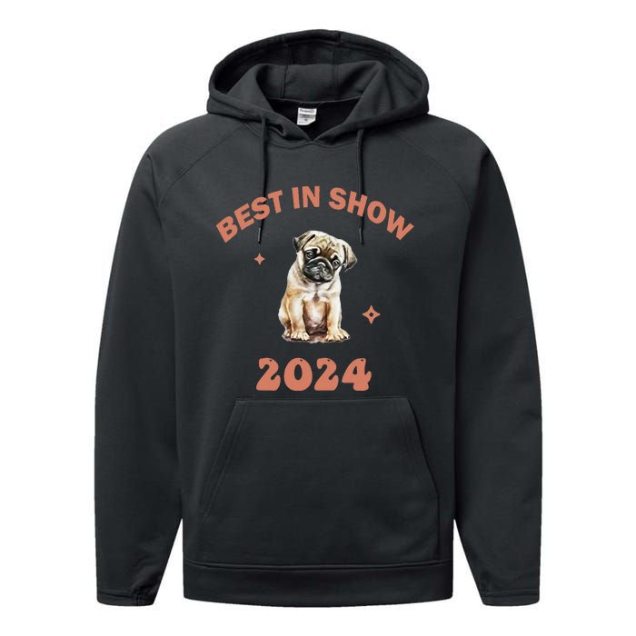 Vito The Pug Best In Show 2024 Performance Fleece Hoodie