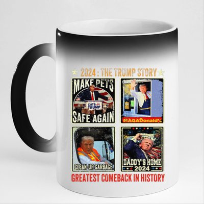 Victory Trump President 2024 Greatest Comeback Inauguration 11oz Black Color Changing Mug