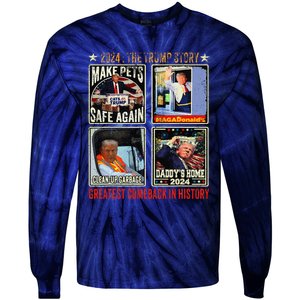 Victory Trump President 2024 Greatest Comeback Inauguration Tie-Dye Long Sleeve Shirt