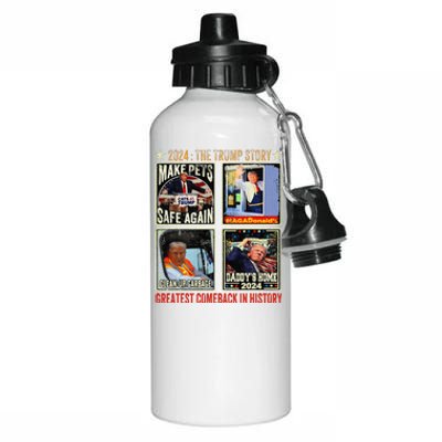 Victory Trump President 2024 Greatest Comeback Inauguration Aluminum Water Bottle