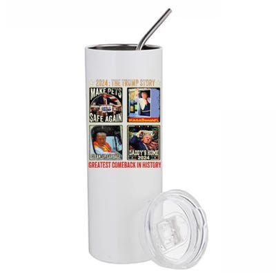 Victory Trump President 2024 Greatest Comeback Inauguration Stainless Steel Tumbler