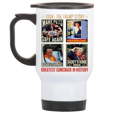 Victory Trump President 2024 Greatest Comeback Inauguration Stainless Steel Travel Mug