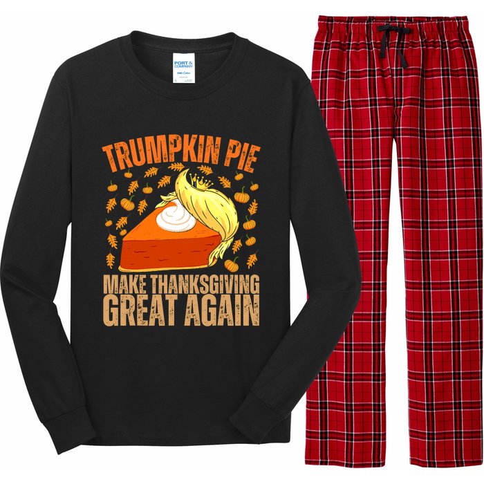 Vintage Trumpkin Pie Make Thanksgiving Great Again Long Sleeve Pajama Set