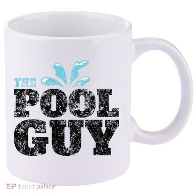 Vintage The Pool Guy Funny Swimming 11oz C Handle Ceramic Mug