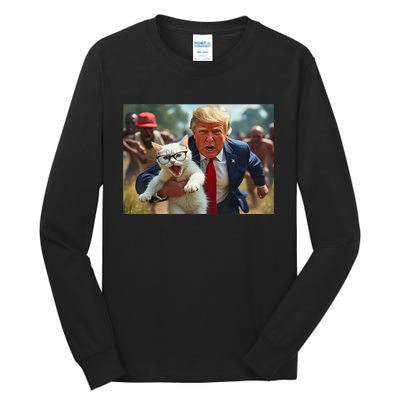 Vote Trump Pets For Trump Vote President Trump Holding Cat Gift Tall Long Sleeve T-Shirt